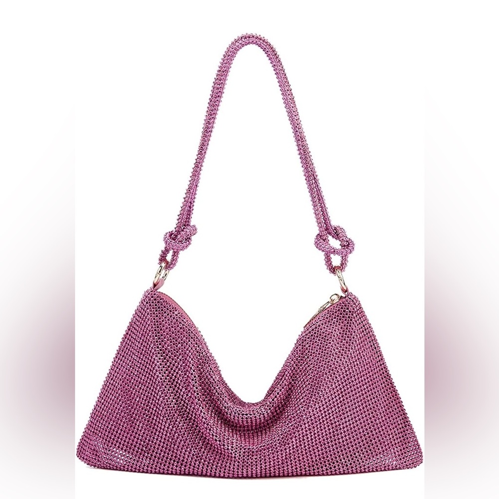Pink Glo Mesh chain mail sparkle evening Bag